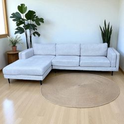 FREE DELIVERY - Living Spaces White Sectional Couch With Chaise