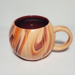 Starbucks 2025 Fall Halloween Orange Cream Marbled Pumpkin Ceramic Mug