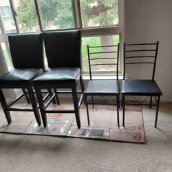 4 Black Chairs 2/$25 All 4-- $40 No Delivery NE Philly 