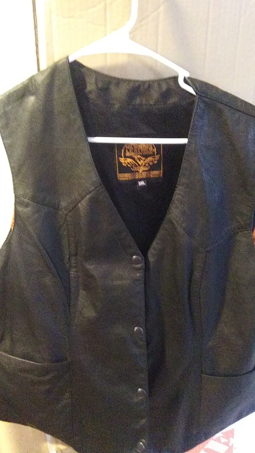 New! Biker Leather Vest