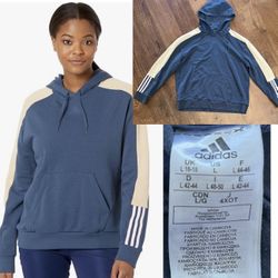 Adidas Colorblock Linear Womens Hoodie Sz Large 