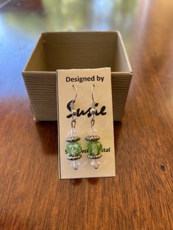 New Dangle Light Green Swarovski Crystal earrings