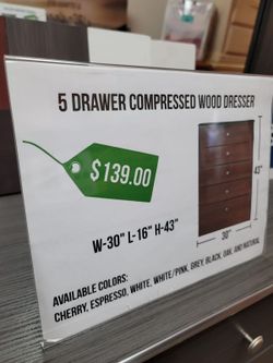 5 Drawer Dresser Assembled/ Cajonera De 5 Gavet