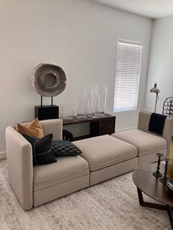 Modular Sectional Sofa in Cream Fabric