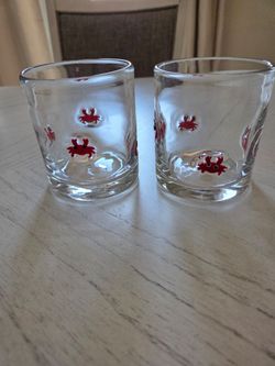 SiliFine 2 Pcs Crab Icon 14oz, Stemless Glass Cups, Wine, Juice, Drinks, New