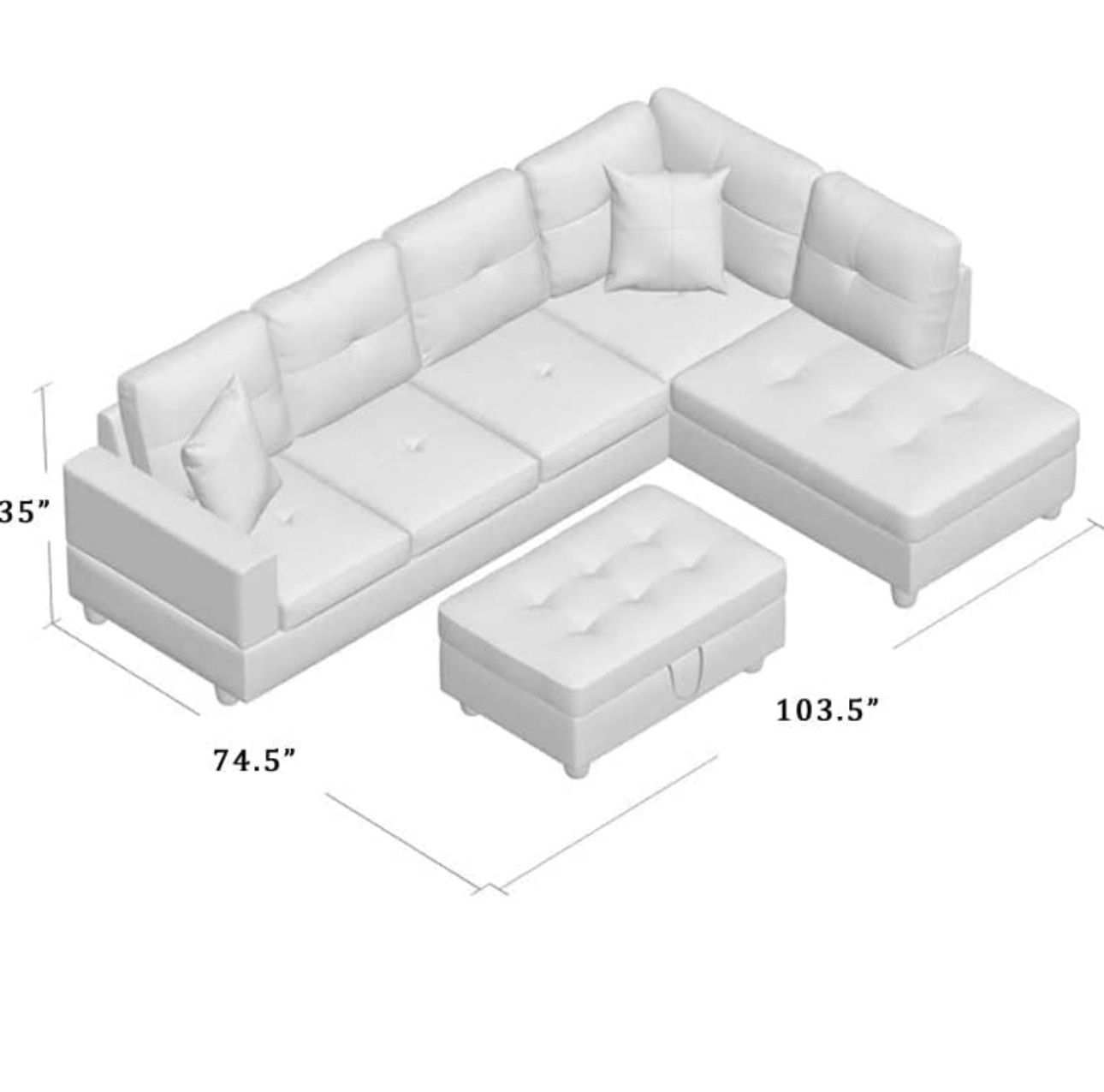 New Sectional And Ottoman