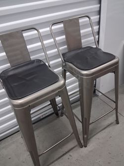 2  Metal bar chairs