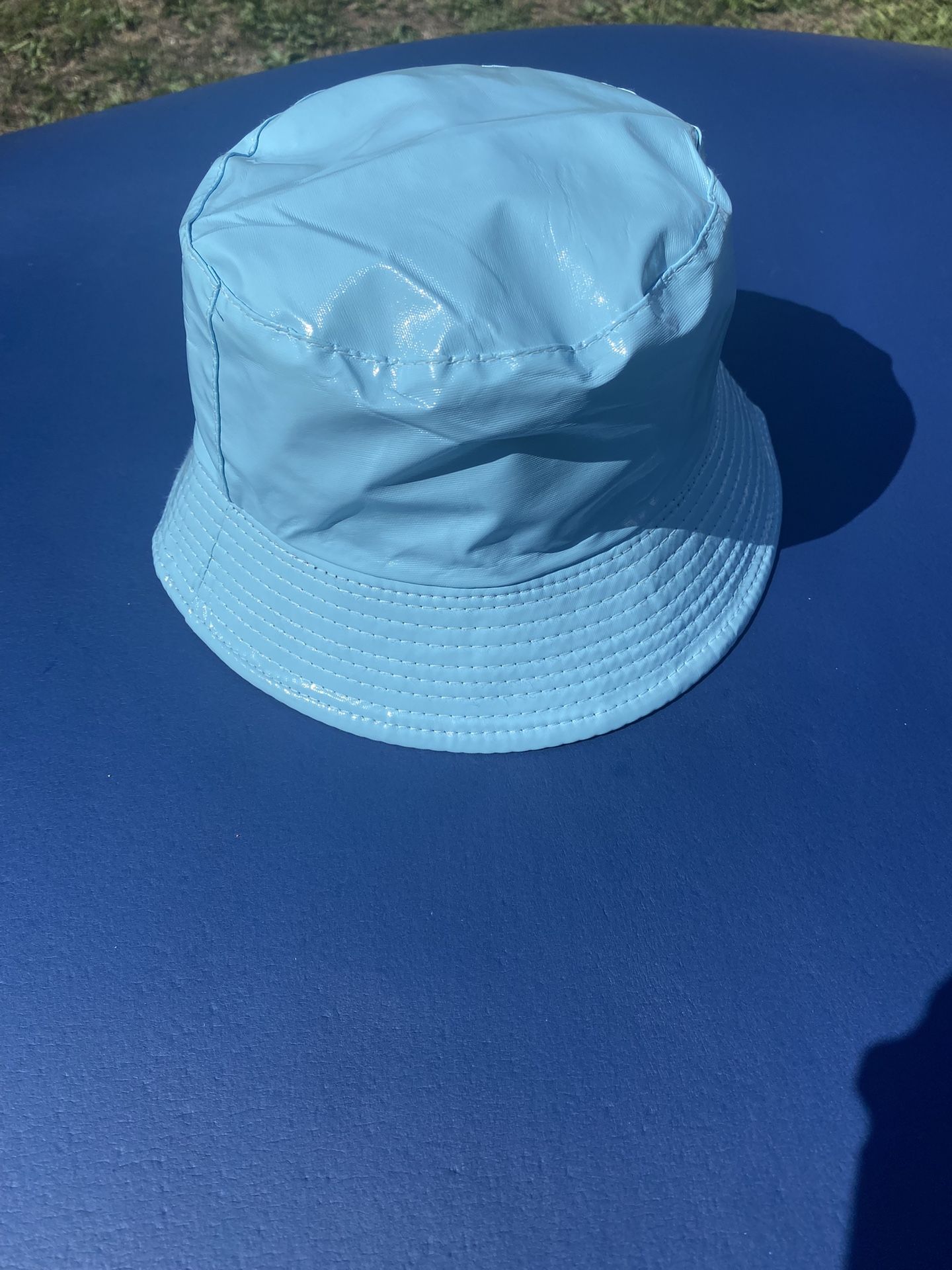 Sky Blue Glossy Bucket Hat