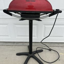 George Foreman Indoor Outdoor Electric Grill, Non-Stick Grill Griddle Plate, Healthy Grilling Drip Tray Reduces Fat, Portable Barbeque  IMMERSIBLE IND