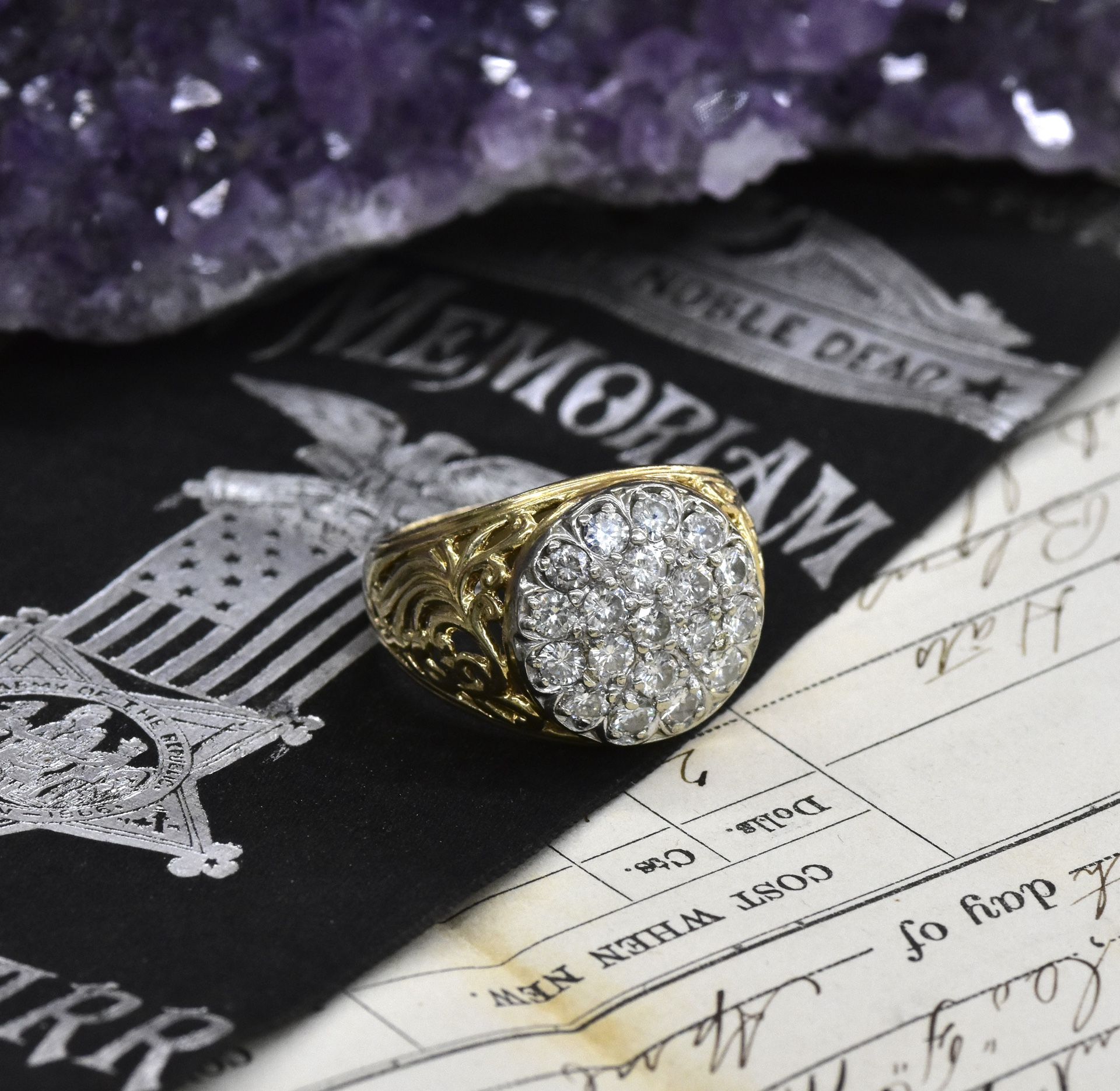 10k gold man’s cluster ring, size 11