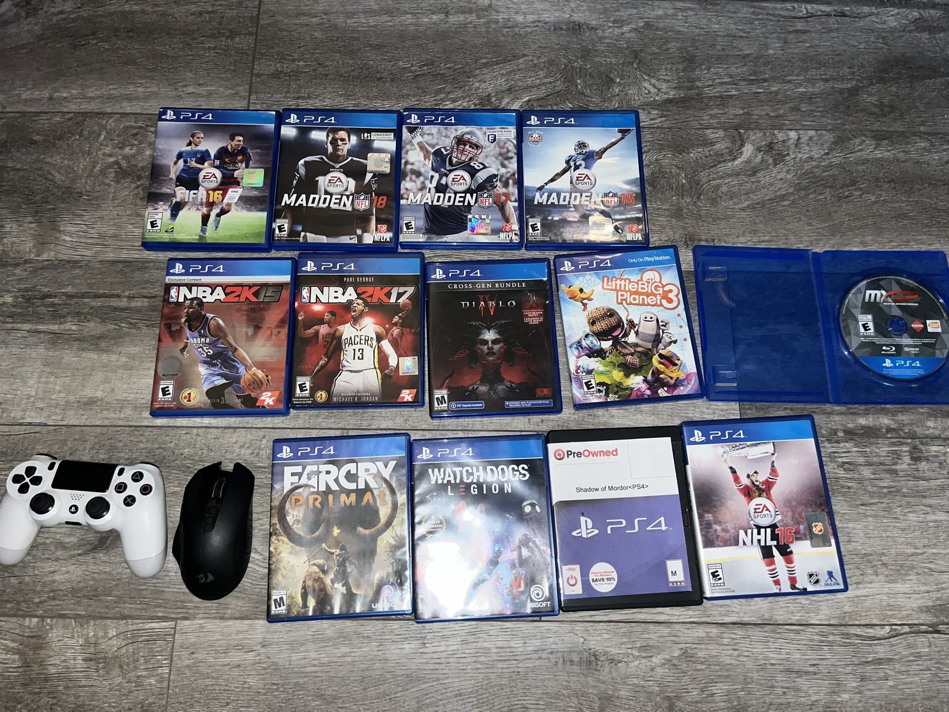 PS4 Games And Mouse , No Longer Have White Controller