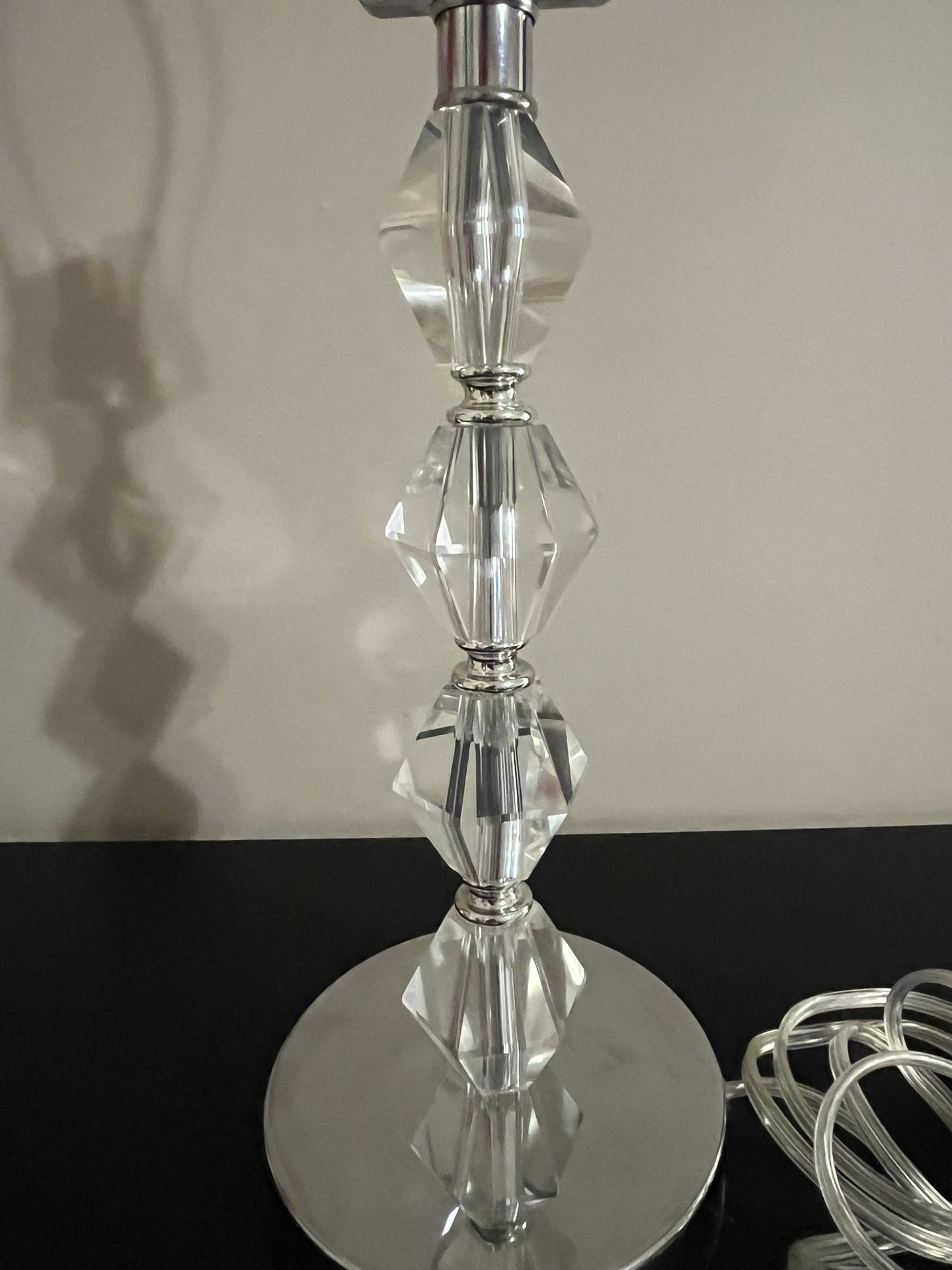 Diamond Cut Glass Tabletop Lamp