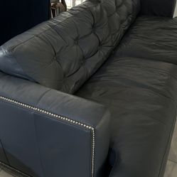 Leather Sofa Set, Genuine Leather 3 Pieces One Sofa & Two Chairs