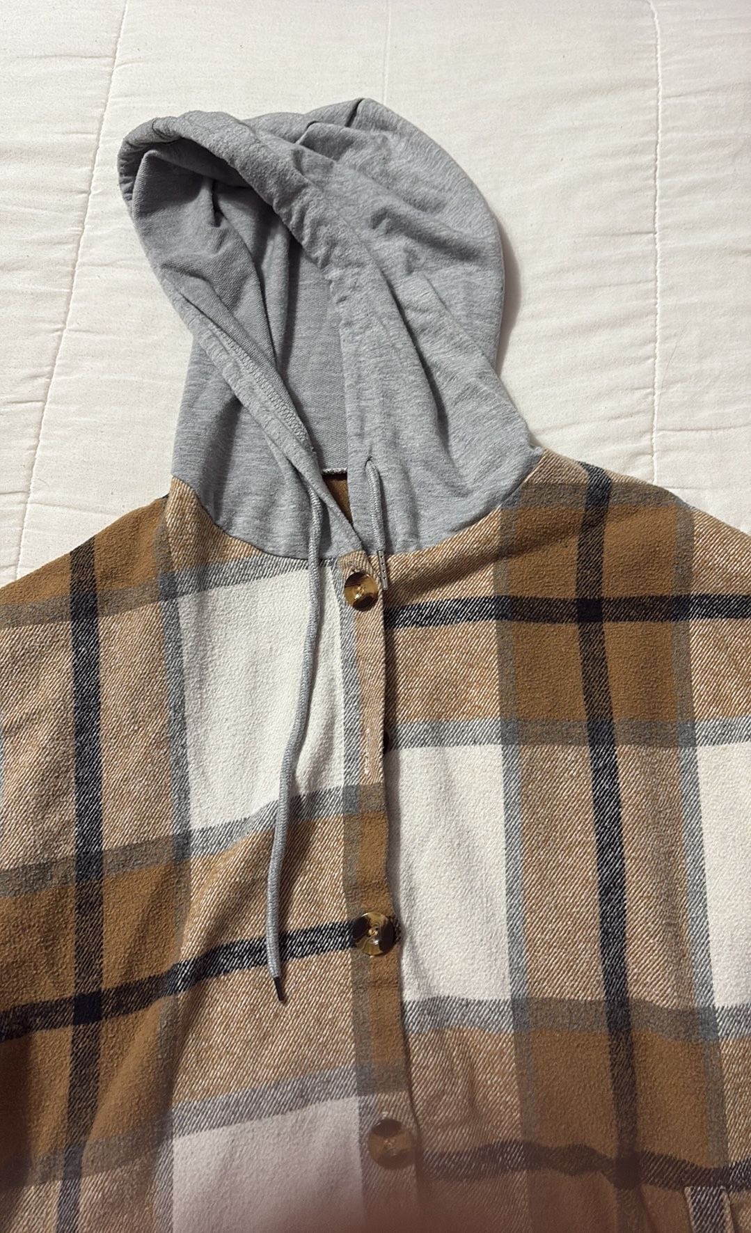Plaid Button Up Hoodie