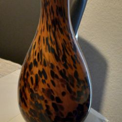 Vintage Murano Tiger Striped Large Vase. Perfect Condition! 