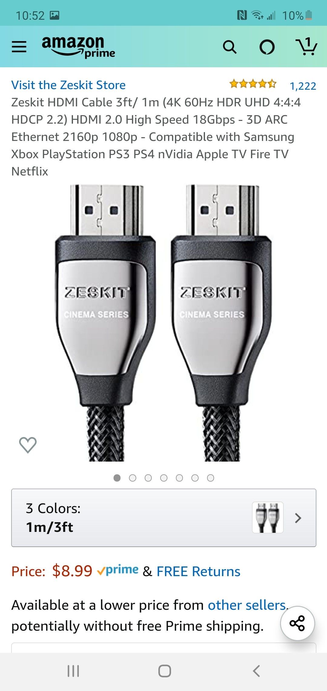 Zeskit HDMI Cable 3ft/ 1m