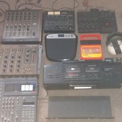 Analog Studio Gear Mixers Mics Sample Pad Boombox Headphones Teac YAMAHA ALESIS FOSTEX PANASONIC SPEAK AND SPELL CIRCUIT BENDING HEADPHONES