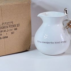 Mud Pie Margarita Pitcher Set, White #944