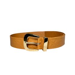 Michael Kors Brown Monogram Gold Hardware Women’s Belt Sz Medium 38”x1.5”
