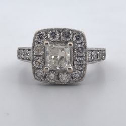 14K white gold 1.46 diamond ring sets size 5.25