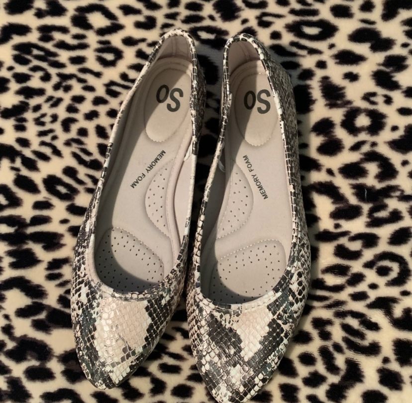Snake print flats sales
