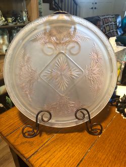 Vintage frosted cake plate