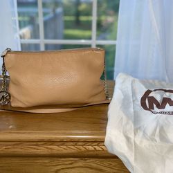 Michael Kors Brown Gold Leather Shoulder Bag