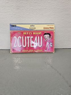 Vintage Collectors Betty Boop License Plate