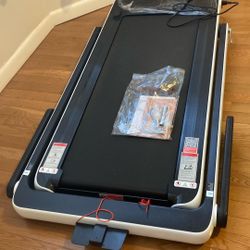 Goplus 2 in 1 Folding Treadmill, 2.25HP Superfit Under Desk Electric Treadmill, Installation-Free with Remote Control, APP Control and LED Display