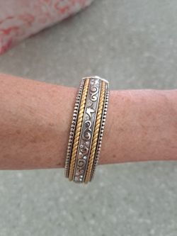 Brighton "Unity" Two-Tone Hinged Cuff Bangle