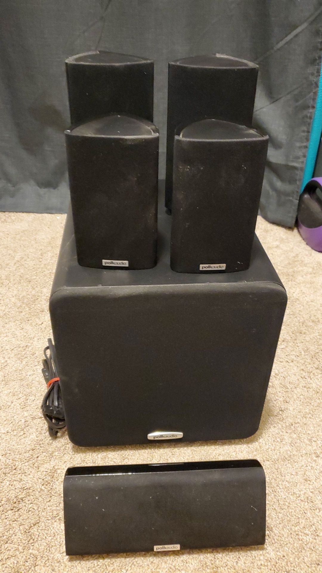 Polk Audio Surround Sound Speakers and Subwoofer