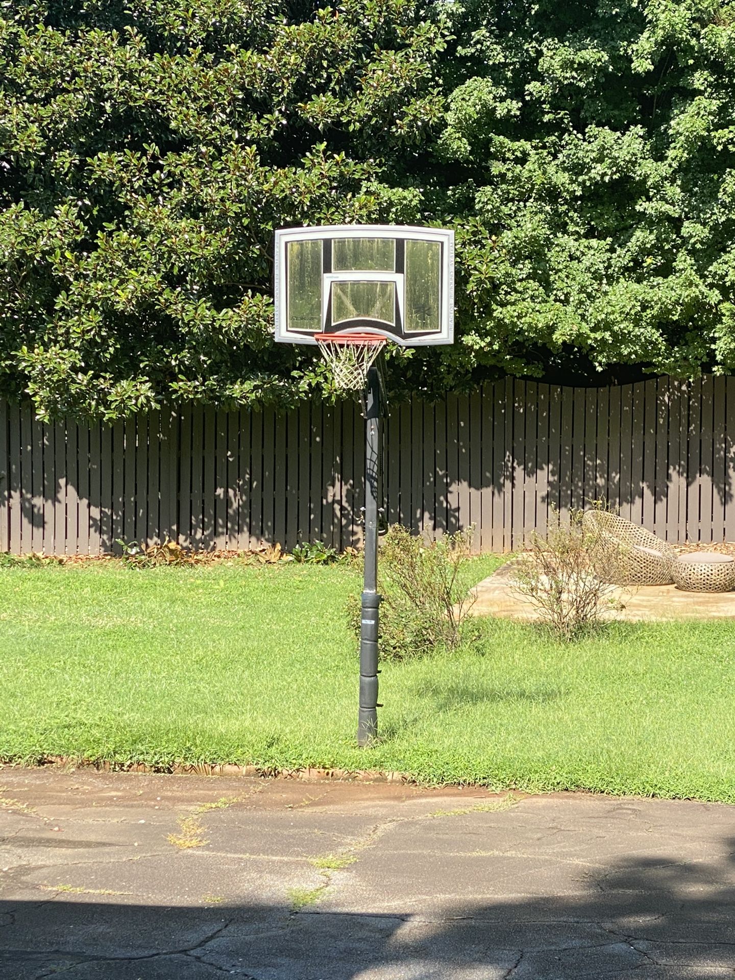 Free basketball hoop. If you can dig it up, it’s yours