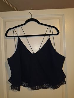 Theia NAVY lace top