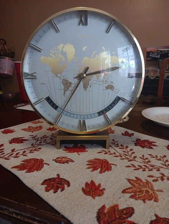 Kienzle Quartz World Time Clock 1960s Antique Made In Germany