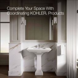 KOHLER
Memoirs 30.7 x 22.1875 Pedestal Bathroom Sink in White Ceramic with Overflow Drain