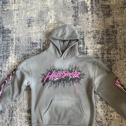 Gray and Pink Hellstar hoodie