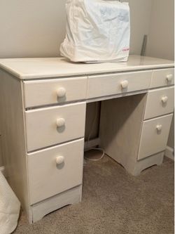 White desk table