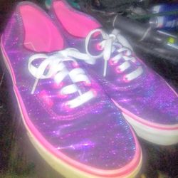 Purple Sparkling Girls Vans Size 8