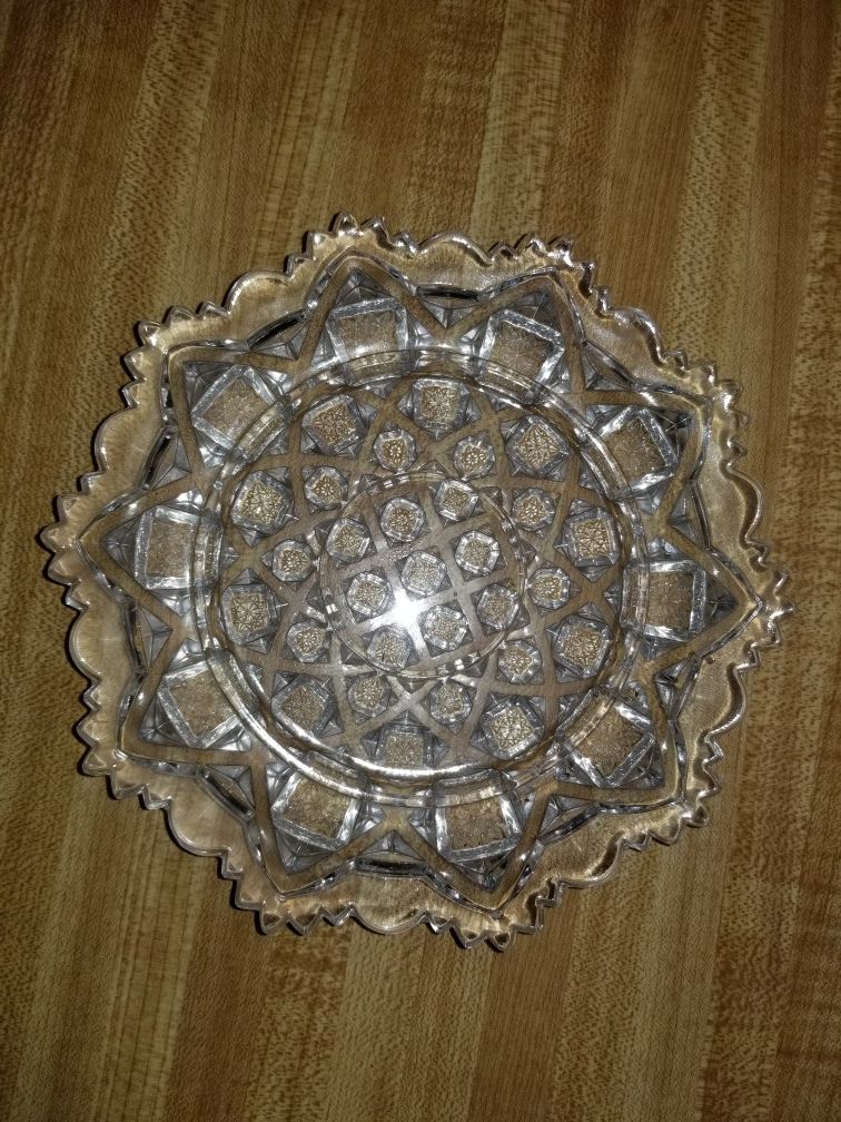Vintage Pressed Clear Pressed Glass Bottom Plate Only To Cheese/Butter Dish
