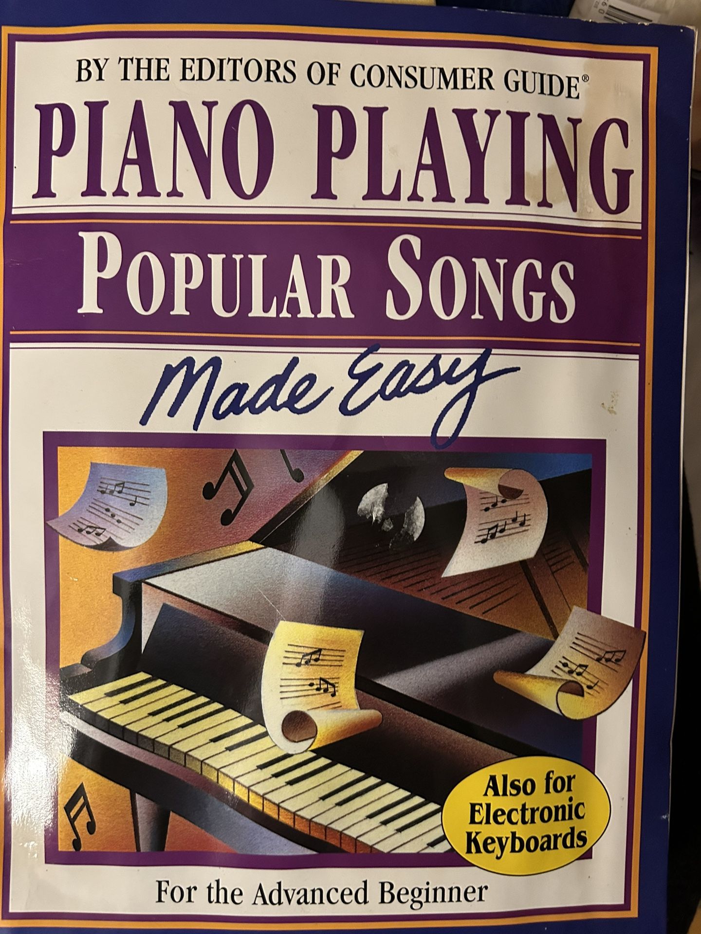 Piano Playing Popular Songs Also Electronic Keyboard Booklet Made Easy Advance Beginners Fair Conditions
