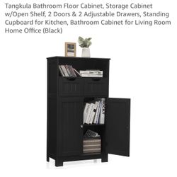 Black Storage Cabinet With Shelves 
