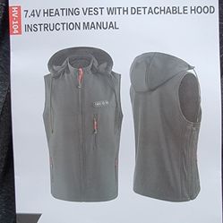 Heated Vest With Detachable Hoodie(Size M)Unisex