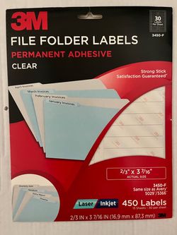 3M - (450) - File Folder Labels - (New) 2/3" X 3-7/16"