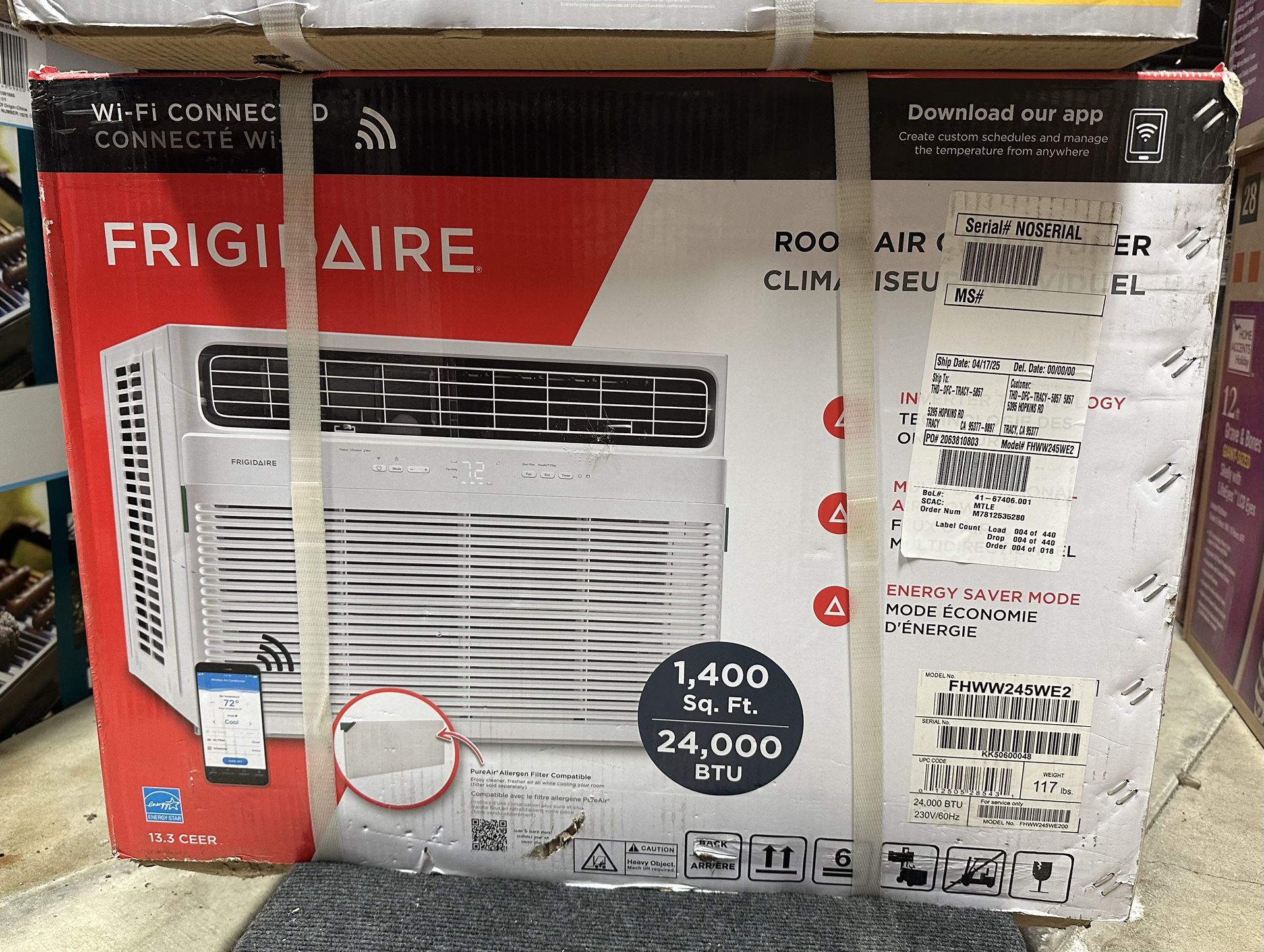 Frigidaire Window Air Conditioner with Wi Fi 24000 BTU (Model #FHWW245WE2) **Brand New**