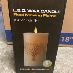 Led Wax Candle Real Moving Flame Large Flameless Candle With Remote 