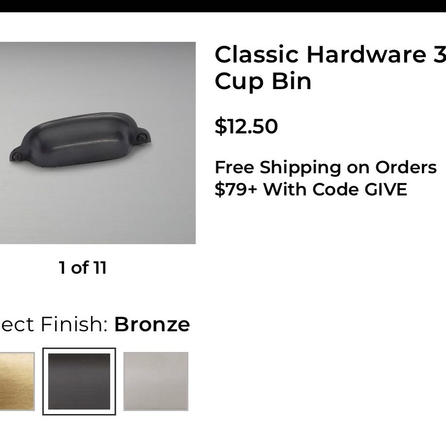 6 Pottery Barn Classic Pulls in Bronze