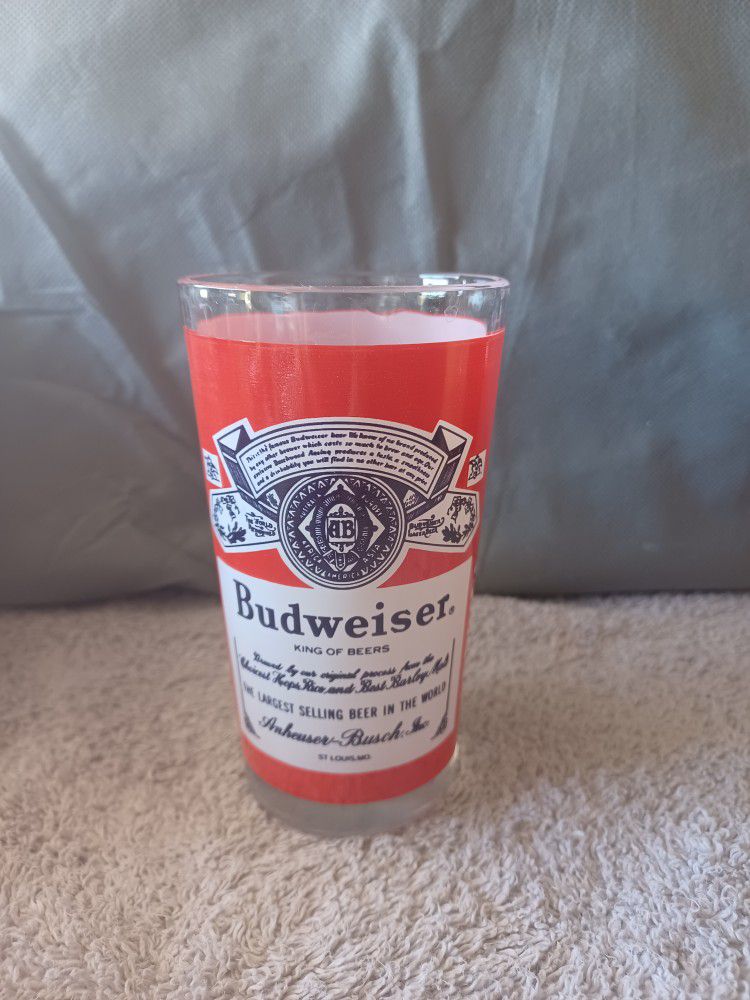Vintage Budweiser 5" Glass Tumbler U.S.A Made