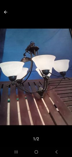 5-Light Chandelier with Glass Shades