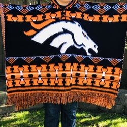 Denver Broncos Alpaca Wool Poncho