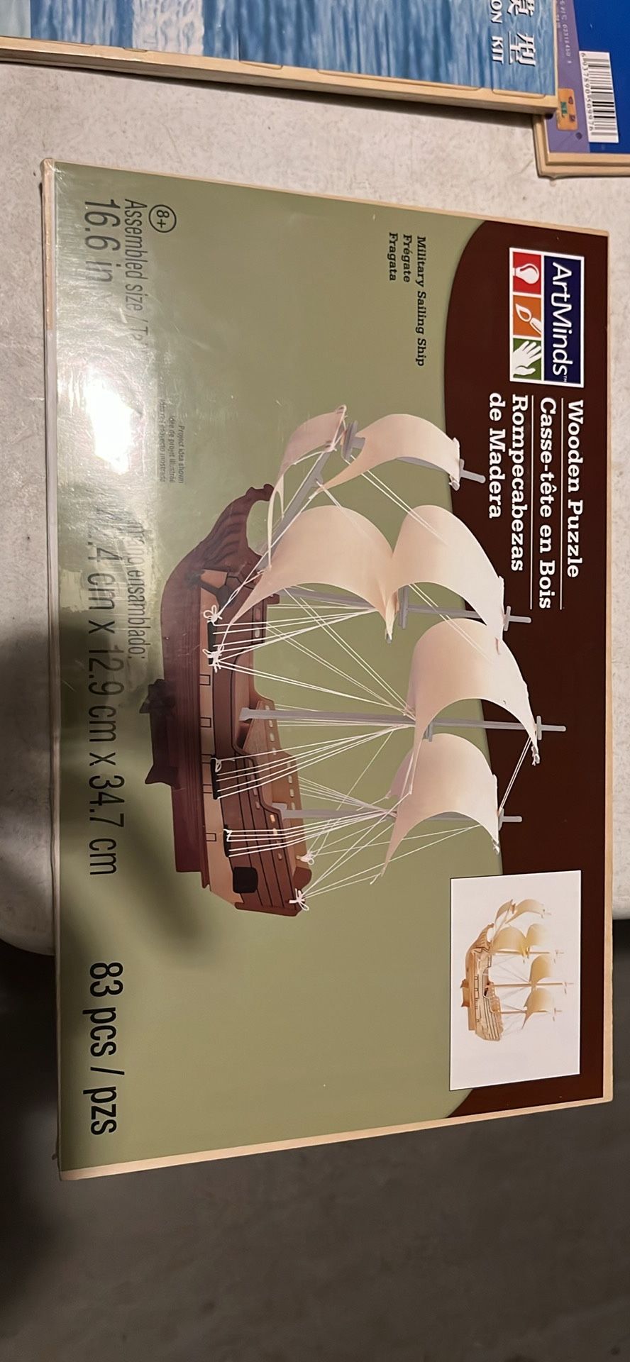 Art minds Wooden Puzzle military Sailing Ship Brand New 